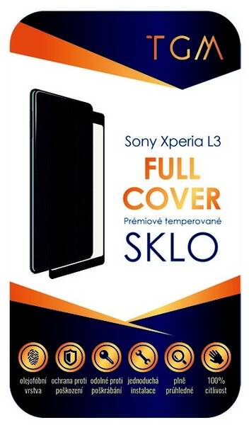 Tvrzené sklo TGM Full Cover na Sony Xperia L3 černé

