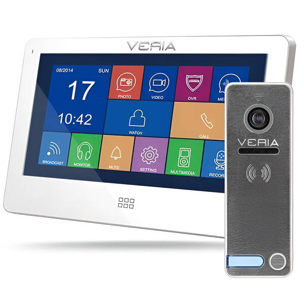 Dveřní videotelefon VERIA set videotelefonu VERIA 7077B + VERIA 230 bílý

