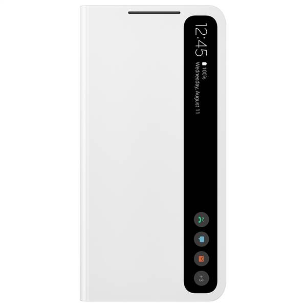 Pouzdro na mobil flipové Samsung Clear View na Galaxy S21 FE bílé

