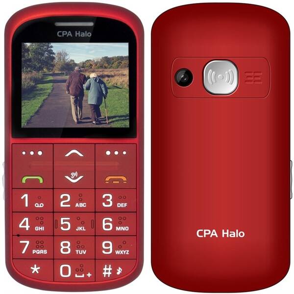 Mobilní telefon CPA Halo 11 Pro Senior s nabíjecím stojánkem červený

