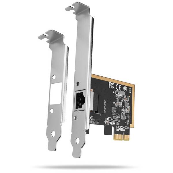 Síťová karta Axagon PCEE-GRF, PCIe síťová karta - 1x Gigabit Ethernet port stříbrná

