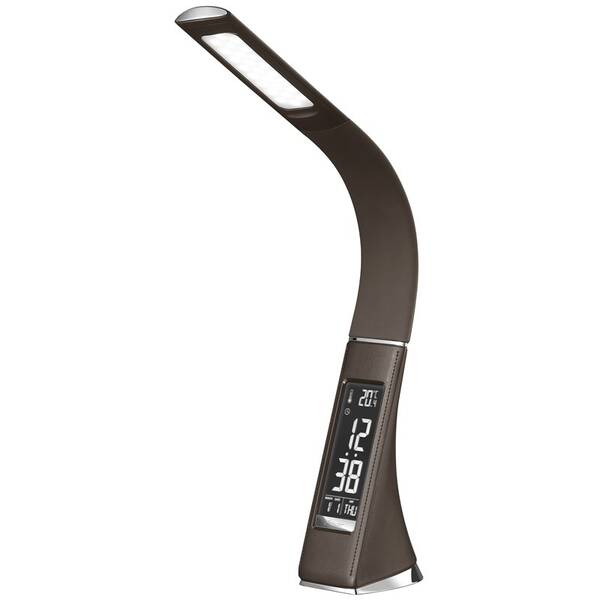 Stolní LED lampička Solight WO46-H s displejem, 6W hnědá

