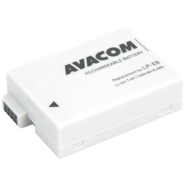 Baterie Avacom Canon LP-E8 Li-Ion 7.4V 1140mAh 8.4Wh bílá

