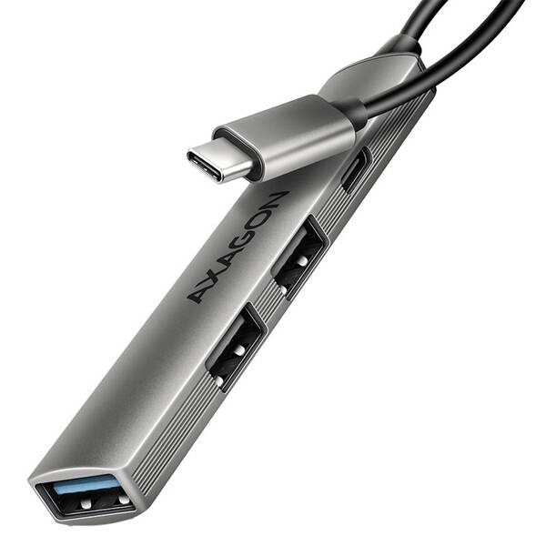 USB Hub Axagon ALU STRIP USB-C 4 port hliník

