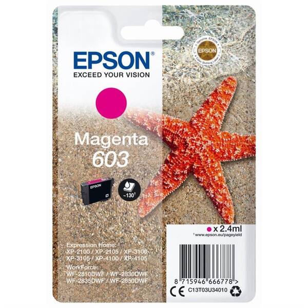 Inkoustová náplň Epson 603, 130 stran purpurová

