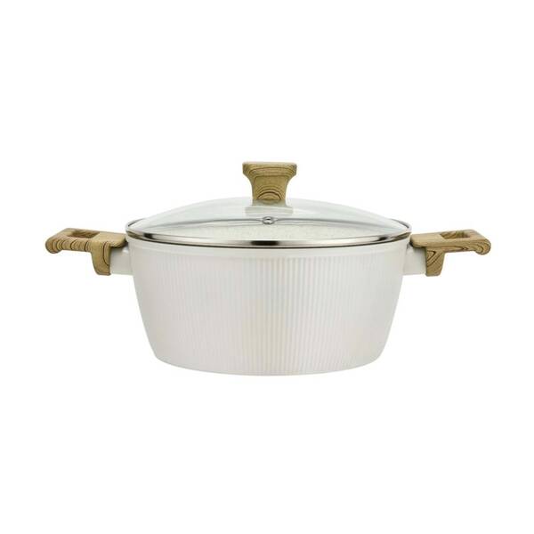 Hrnec s poklicí KITCHISIMO Bianco, 20 cm krémový

