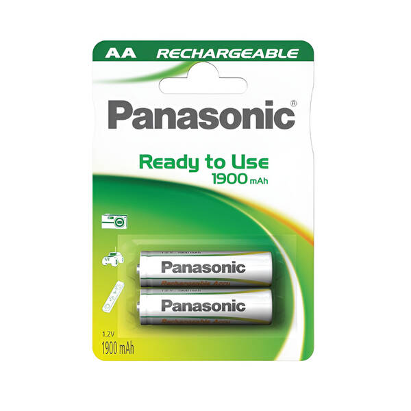 Baterie nabíjecí Panasonic AA, HR6, 1900mAh, Ni-MH, blistr 2ks 

