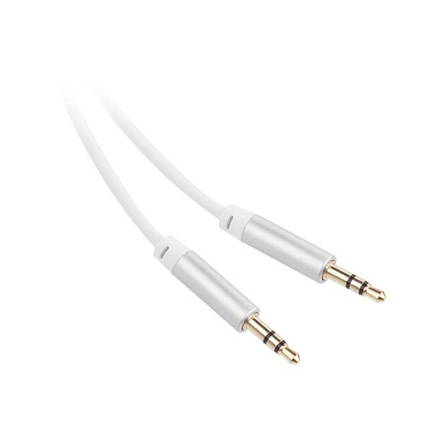 Kabel GoGEN Jack 3,5mm, 1,5m, pozlacené konektory bílý

