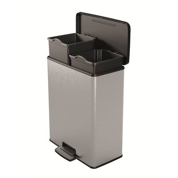 Odpadkový koš na tříděný odpad Curver Duo 26 l+26 l stříbrný

