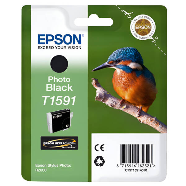 Inkoustová náplň Epson T1591, 17 ml černá

