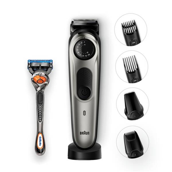 Zastřihovač vousů Braun BT7040 stříbrný

