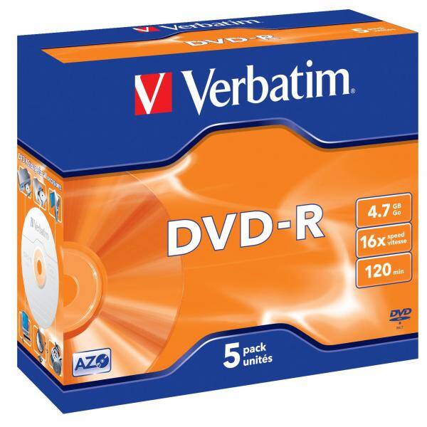 Disk Verbatim DVD-R 4,7GB, 16x, jewel box, 5ks 

