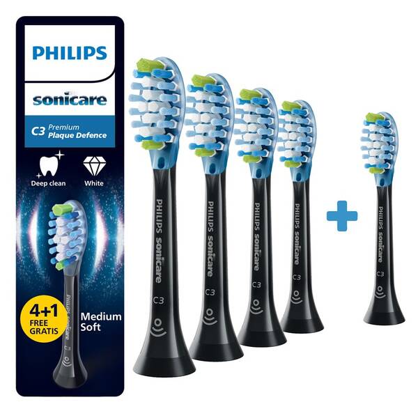 Náhradní hlavice Philips HX9045/88 (4+1 ks) černá

