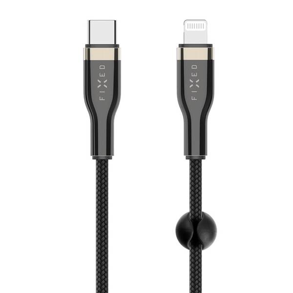 Kabel FIXED USB-C/Lightning s podporou PD, MFi, 1,2m černý

