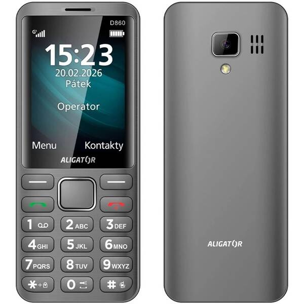 Mobilní telefon Aligator D860 Dual SIM šedý

