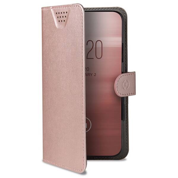 Pouzdro na mobil flipové Celly Wally One, 2XL na 5,0" - 5,5" růžové

