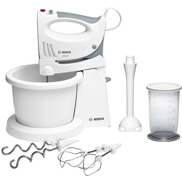 Ruční šlehač s mísou Bosch MFQ3561W šedý/bílý

