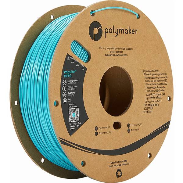 Filament Polymaker PolyLite PETG, 1,75 mm, 1 kg tyrkysový

