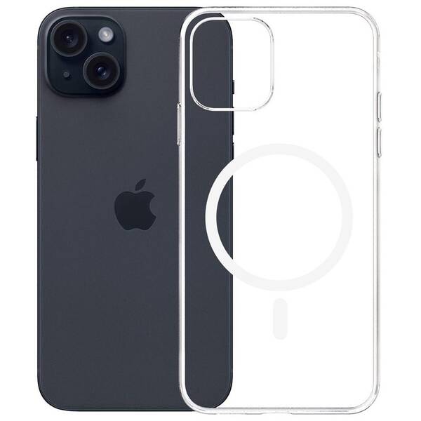 Kryt na mobil 3mk Clear MagCase na Apple iPhone 15 průhledný

