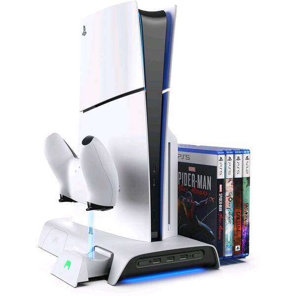 Dokovací stanice KIWI design D3 Cooling Station for PS5 Slim černá/bílá

