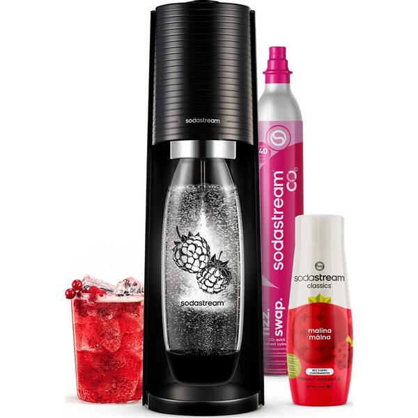 Výrobník sodové vody SodaStream TERRA Black Malina Zero Mpack černý

