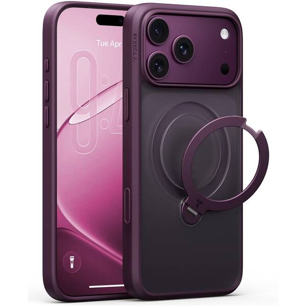Kryt na mobil Torras Ostand Q3 Spin na Apple iPhone 18 Pro Max fialový

