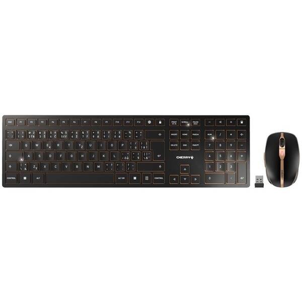 Klávesnice s myší Cherry DW 9100 SLIM  CZ+SK černá/měděná

