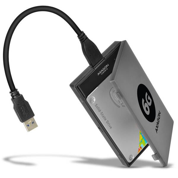 Adaptér Axagon USB3.0 - SATA 6G UASP HDD/SSD vč. 2.5" pouzdra černý

