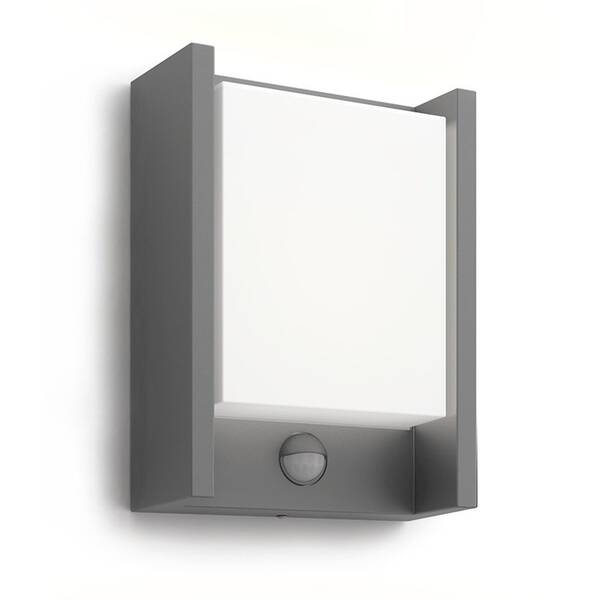 Nástěnné svítidlo Philips Arbour, 2700 K, pohybový senzor antracitové

