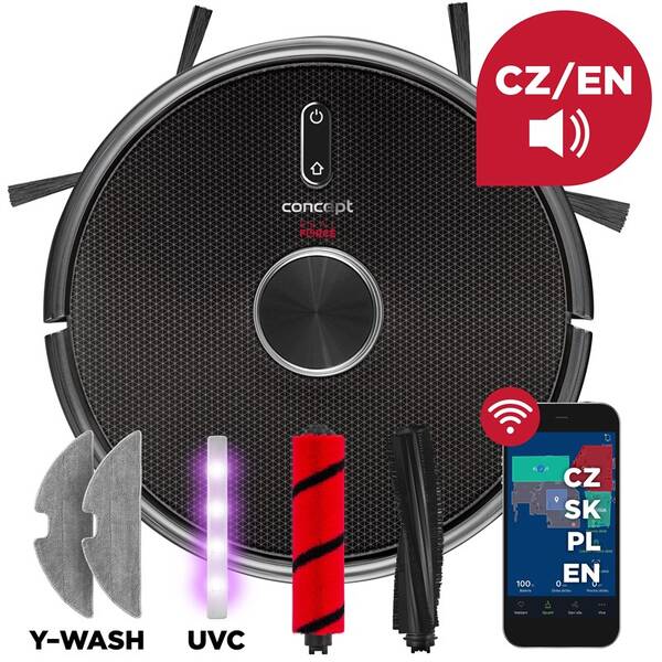 Robotický vysavač Concept VR3210 3v1 REAL FORCE Laser UVC Y-wash 

