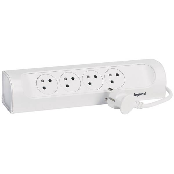 Kabel prodlužovací Legrand 4x zásuvka, 1m bílý

