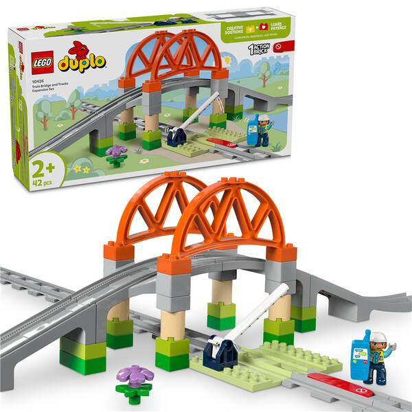 Stavebnice LEGO® DUPLO® 10426 Železniční most a koleje – rozšiřující sada 

