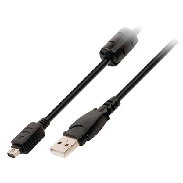 Kabel VALUELINE USB 2.0 USB-A Male / Olympus 12-Pin Male, 2m černý

