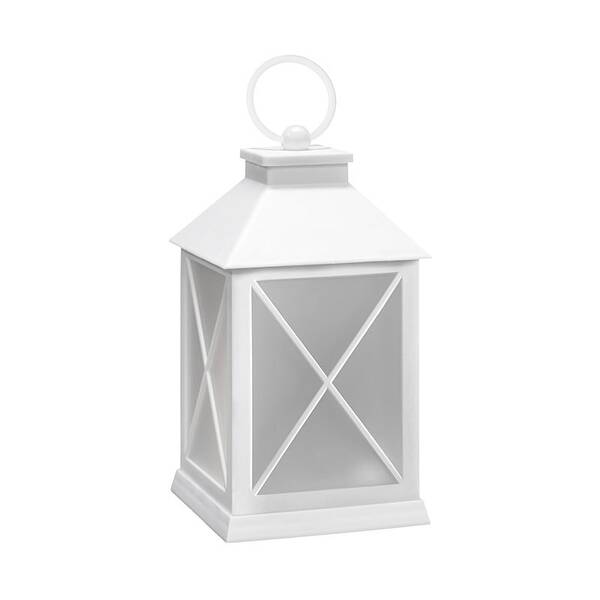 LED dekorace Solight vánoční lucerna bílá, 20cm, časovač, 2x AA 

