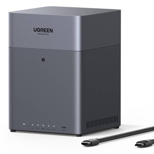 Datové úložiště (NAS) UGREEN NASync DH4300plus - 85660 (Diskless) šedé

