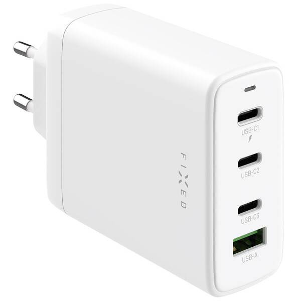 Nabíječka do sítě FIXED GaN, 3xUSB-C, 1xUSB-A, PD 3.0, 120W bílá

