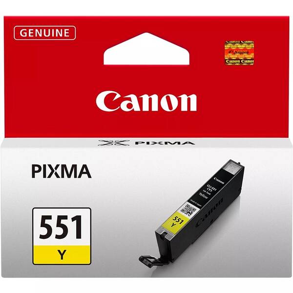 Inkoustová náplň Canon CLI-551 Y, 330 stran žlutá

