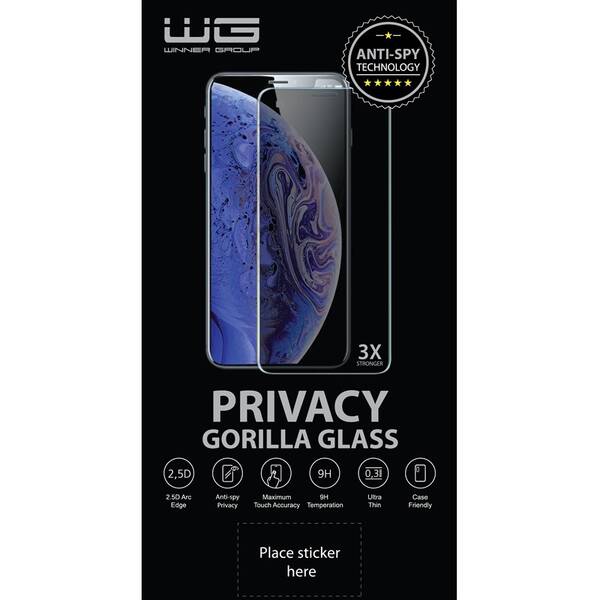 Tvrzené sklo WG 4D Privacy Full Glue na Apple iPhone 15 Pro černé

