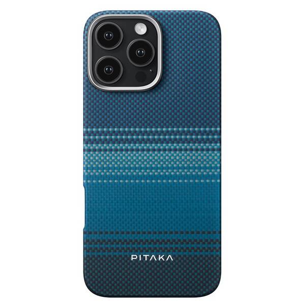 Kryt na mobil Pitaka Tactile Woven Moonrise na Apple iPhone 16 Pro Max černý/modrý

