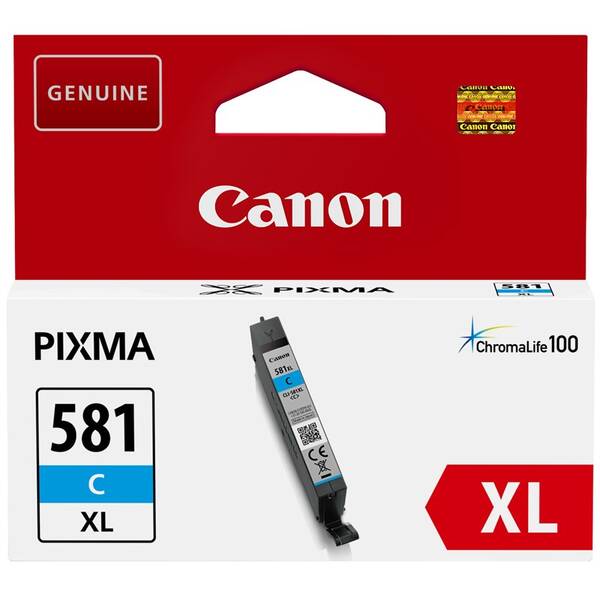 Inkoustová náplň Canon CLI-581XL C, 170 stran azurová barva
