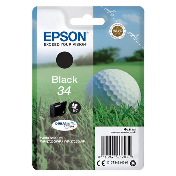 Inkoustová náplň Epson 34, 350 stran černá

