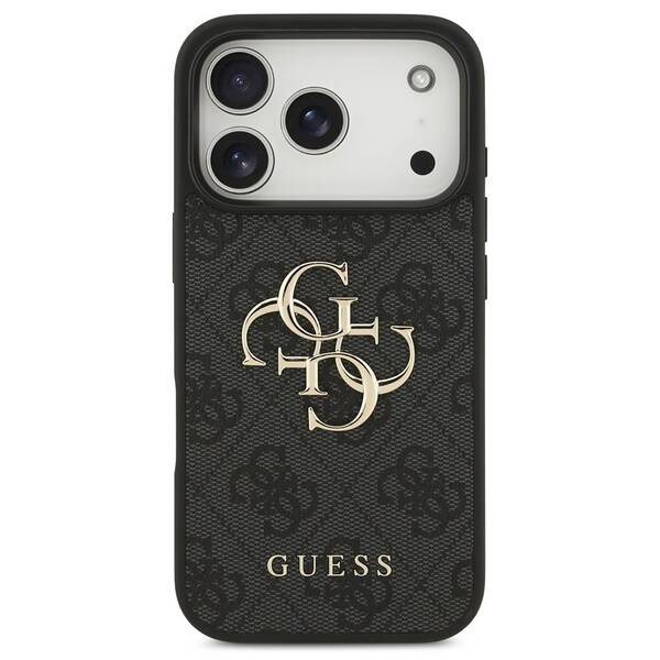 Kryt na mobil Guess 4G Metal Logo na Apple iPhone 18 Pro šedý

