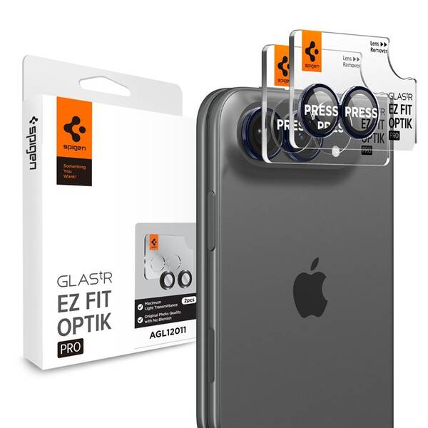 Tvrzené sklo Spigen tR EZ Fit Optik Pro na Apple iPhone Duo (2 ks) černé

