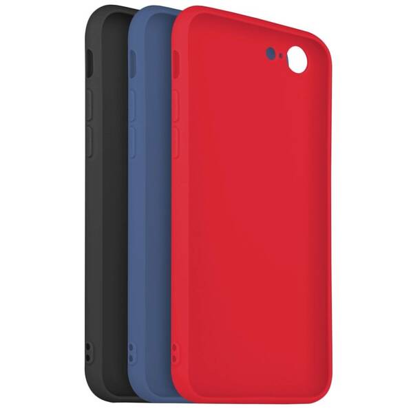 Set krytů na mobil FIXED Story na Apple iPhone 7/8/SE (2020/2022) černý/červený/modrý

