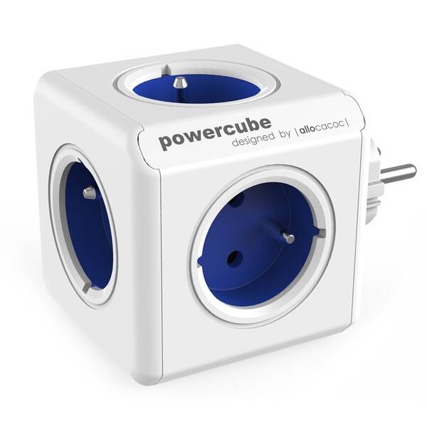 Rozbočovací zásuvka Powercube 5x zásuvka bílá/modrá

