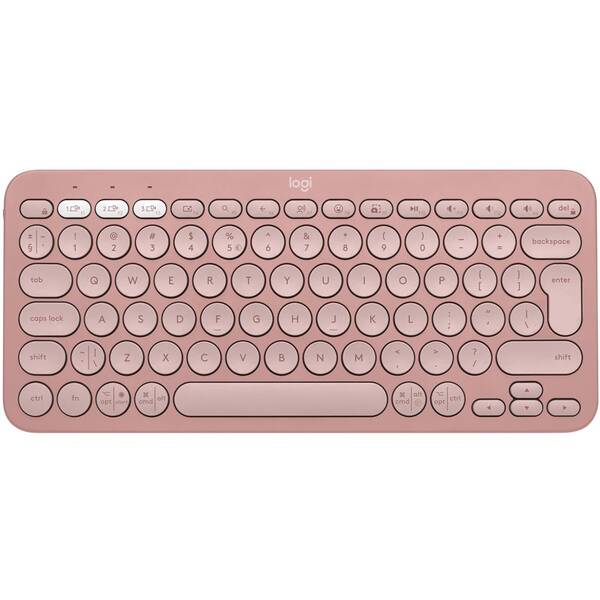 Klávesnice Logitech Pebble Keys 2 K380s, US INT'L růžová

