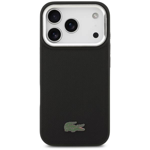 Kryt na mobil Lacoste Iconic Petit Pique Camera Stand MagSafe na Apple iPhone 17 Pro černý

