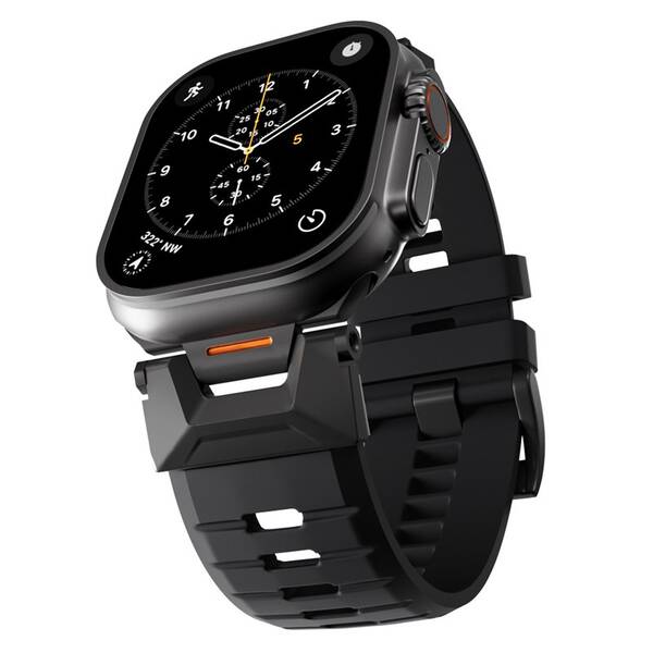 Řemínek Epico FKM Rubber Pro na Apple Watch SE (44mm)/Series 1-9 (42/44/45mm) 10-11 (46mm)/Ultra (49mm) černý

