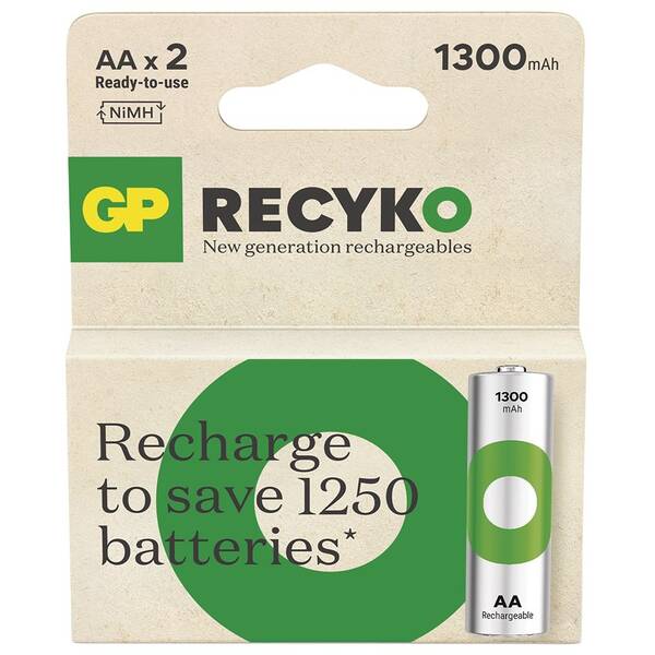 Baterie nabíjecí GP ReCyko 1300 AA (HR6), 2 ks 

