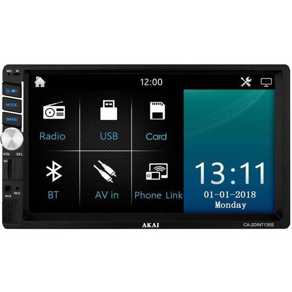 Autorádio s LCD AKAI CA-2DIN7135S černé

